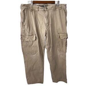 Duluth Trading Co Flex Firehose‎ Mens 40x29 Tan Stretch Cargo Pocket Pants
